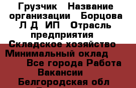 Грузчик › Название организации ­ Борцова Л.Д, ИП › Отрасль предприятия ­ Складское хозяйство › Минимальный оклад ­ 14 000 - Все города Работа » Вакансии   . Белгородская обл.,Белгород г.